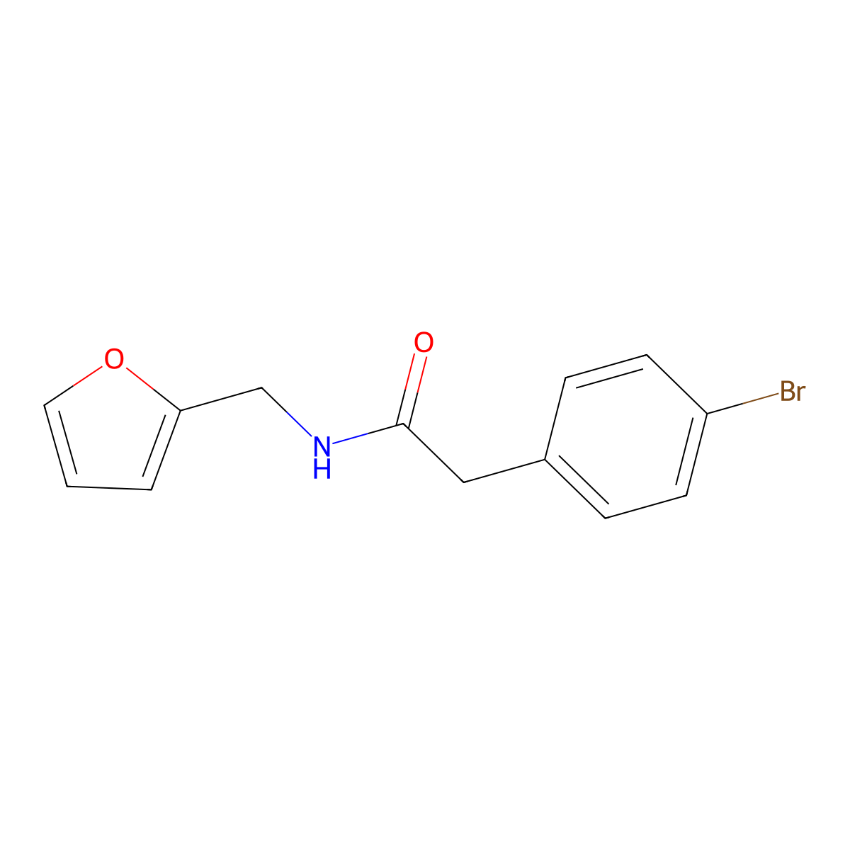 2-(4-bromophenyl)-N-(furan-2-ylmethyl)acetamide molecular structure, CAS 349426-98-8