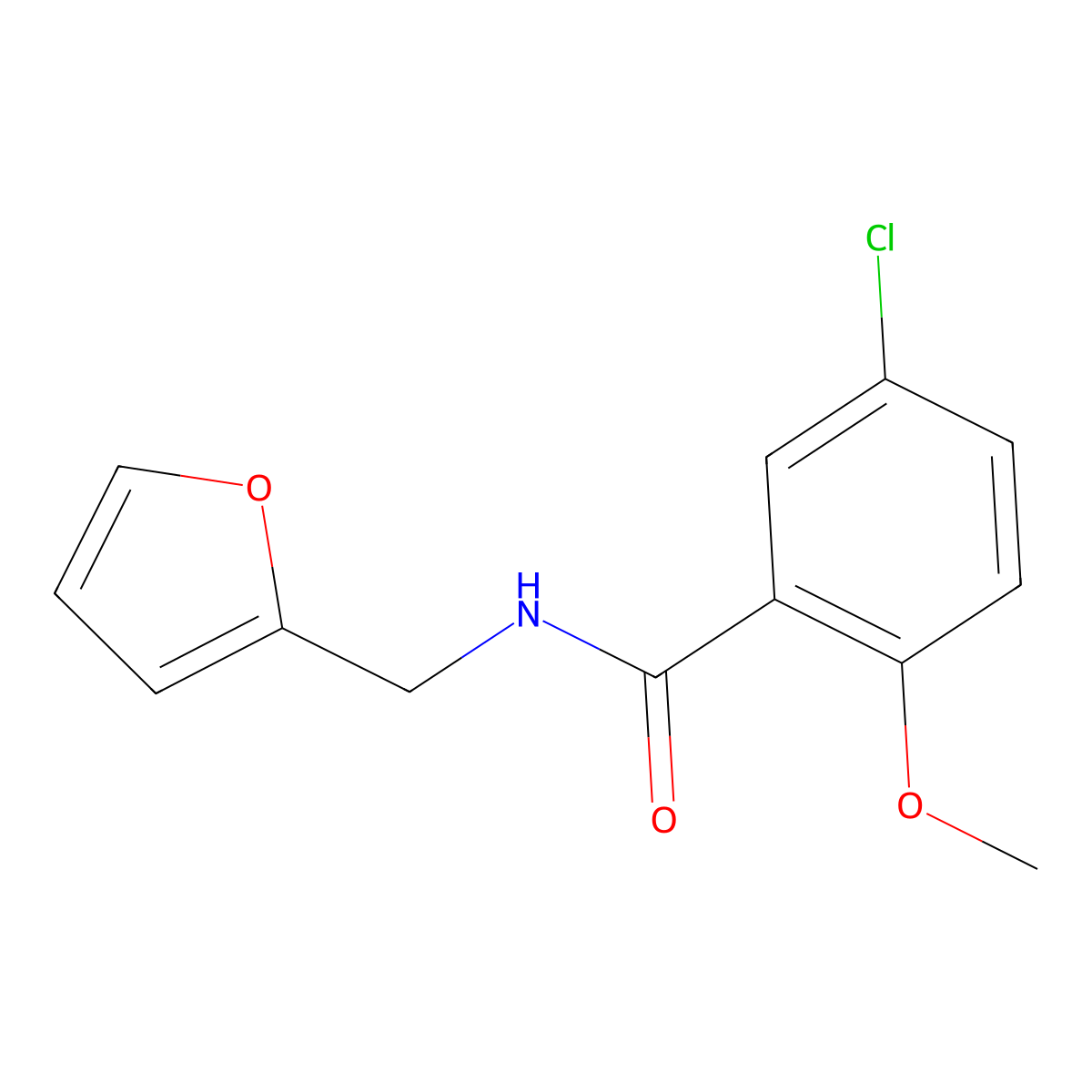 5-chloro-N-(furan-2-ylmethyl)-2-methoxybenzamide molecular structure, CAS 349427-01-6