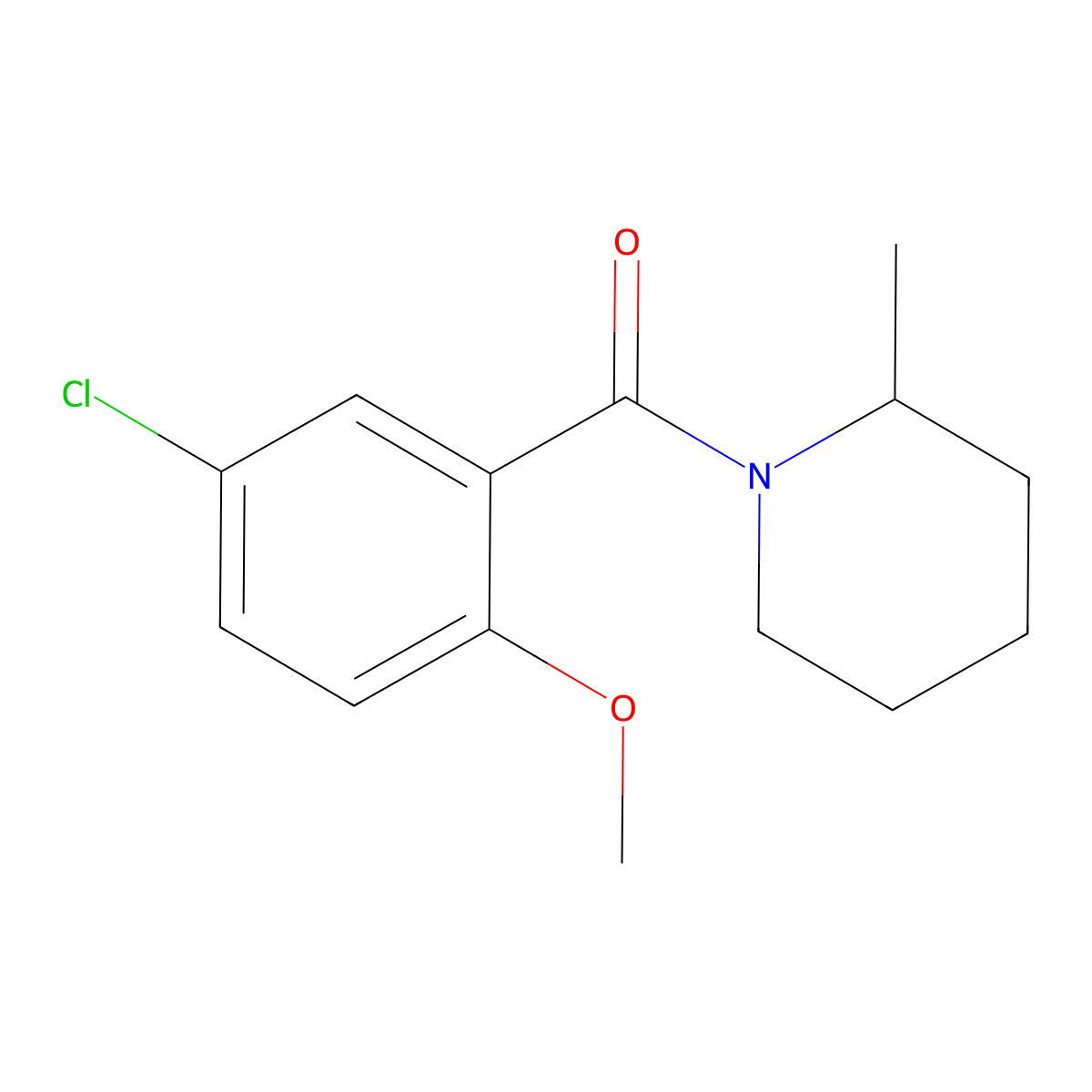 (5-Chloro-2-methoxyphenyl)(2-methylpiperidin-1-yl)methanone molecular structure, CAS 349427-15-2