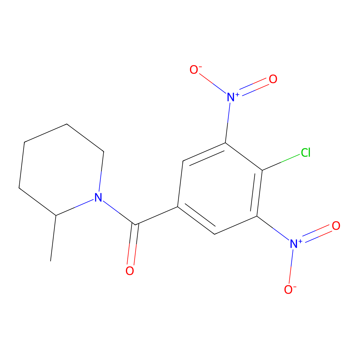(4-Chloro-3,5-dinitrophenyl)(2-methylpiperidin-1-yl)methanone molecular structure, CAS 349427-18-5