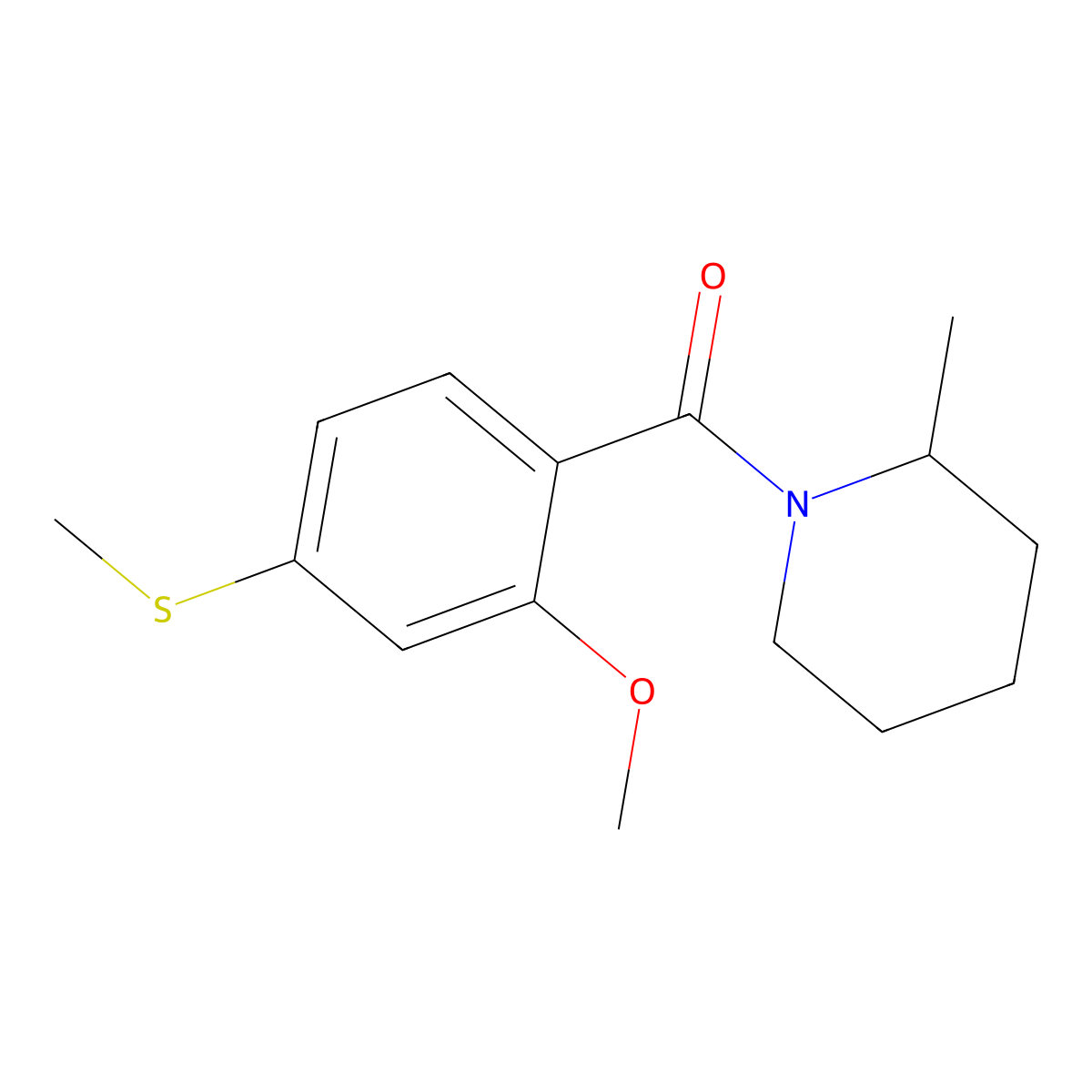 [2-Methoxy-4-(methylsulfanyl)phenyl](2-methylpiperidin-1-yl)methanone molecular structure, CAS 349427-22-1
