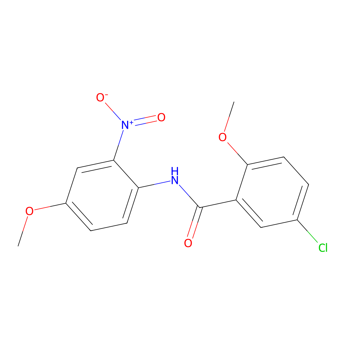 5-chloro-2-methoxy-N-(4-methoxy-2-nitrophenyl)benzamide molecular structure, CAS 349427-32-3