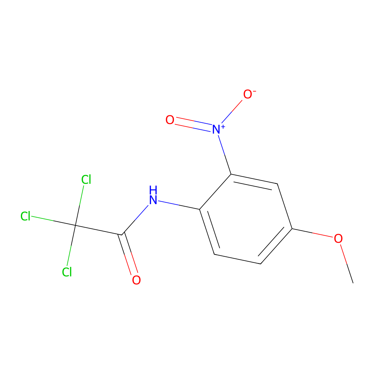 2,2,2-trichloro-N-(4-methoxy-2-nitrophenyl)acetamide molecular structure, CAS 349427-39-0