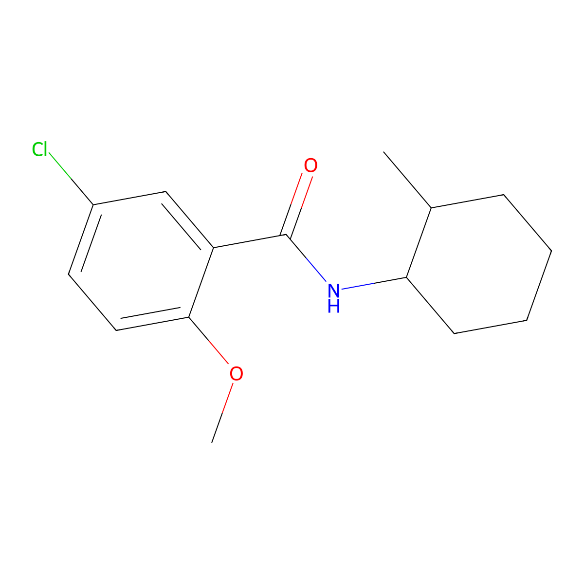 5-chloro-2-methoxy-N-(2-methylcyclohexyl)benzamide molecular structure, CAS 349427-75-4