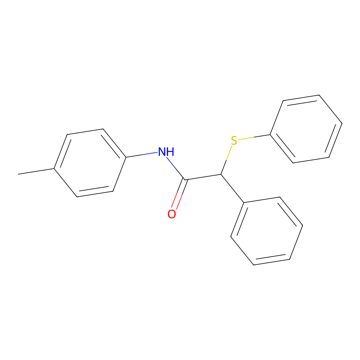 N-(4-methylphenyl)-2-phenyl-2-(phenylsulfanyl)acetamide molecular structure, CAS 349427-96-9