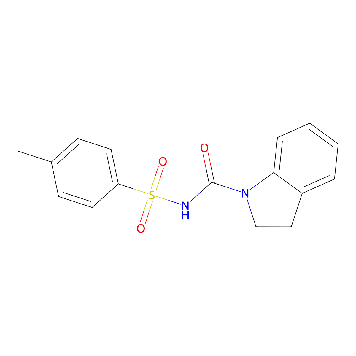 N-(2,3-dihydro-1H-indol-1-ylcarbonyl)-4-methylbenzenesulfonamide molecular structure, CAS 349428-05-3