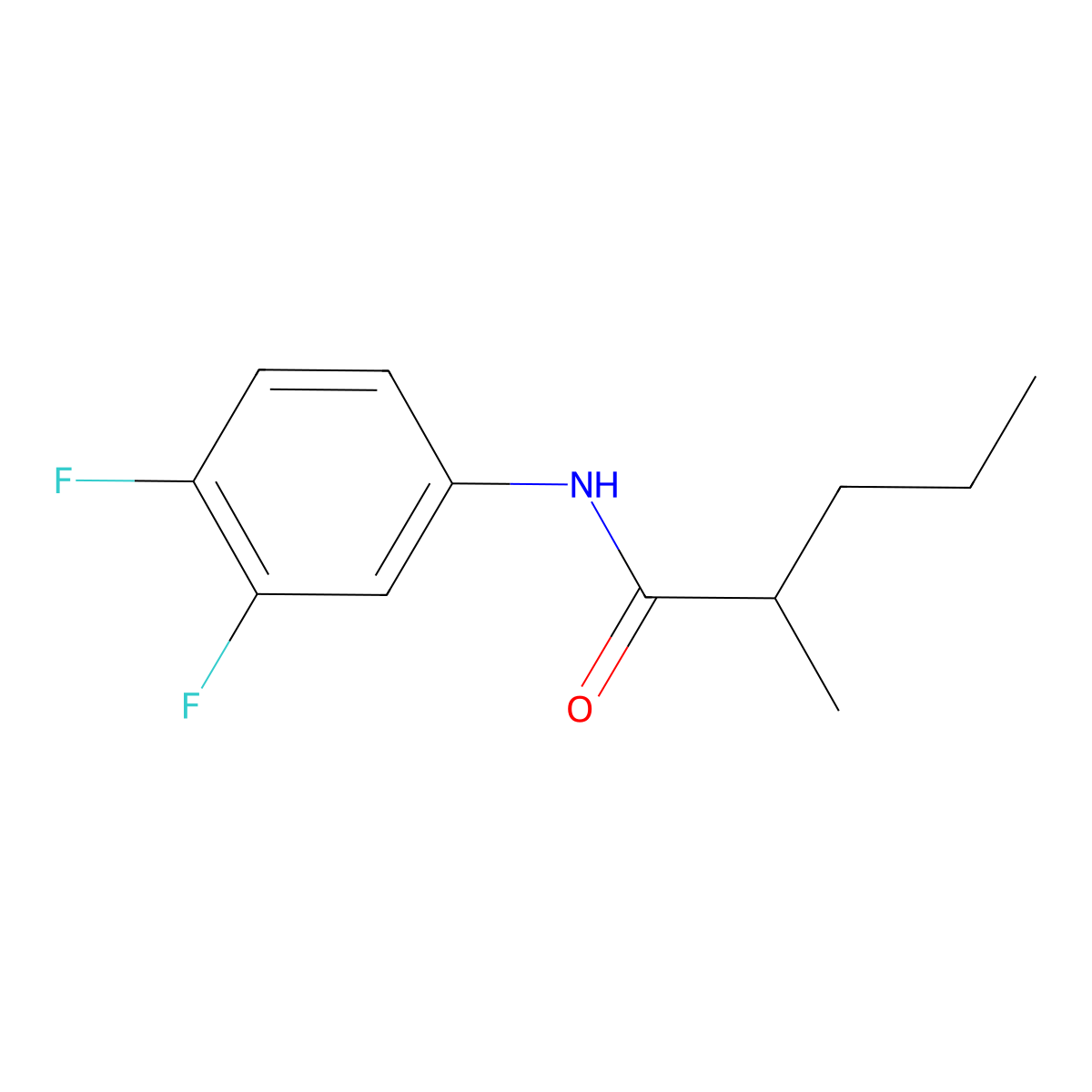 N-(3,4-difluorophenyl)-2-methylpentanamide molecular structure, CAS 349428-50-8