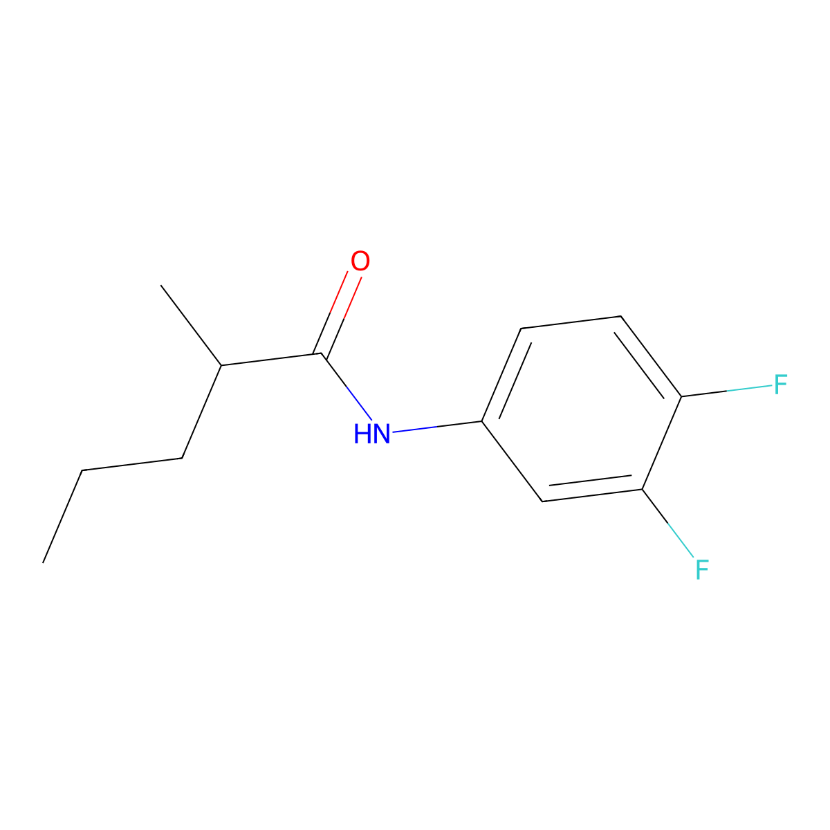 N-(3,4-difluorophenyl)-2-methylpentanamide molecular structure, CAS 349428-50-8