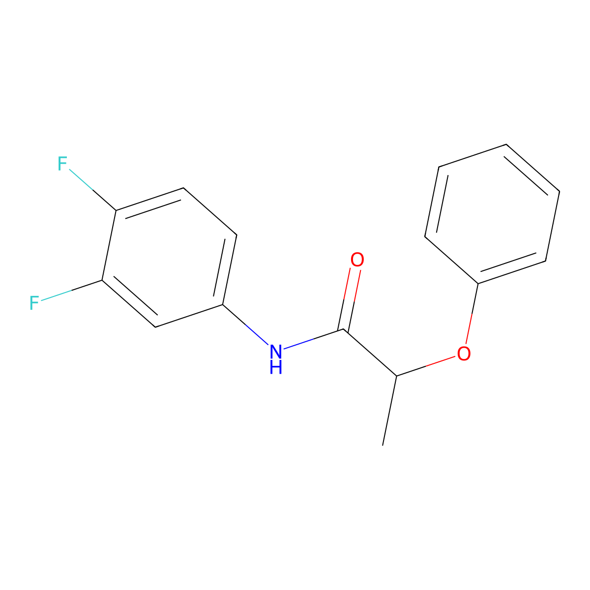 N-(3,4-difluorophenyl)-2-phenoxypropanamide molecular structure, CAS 349428-51-9
