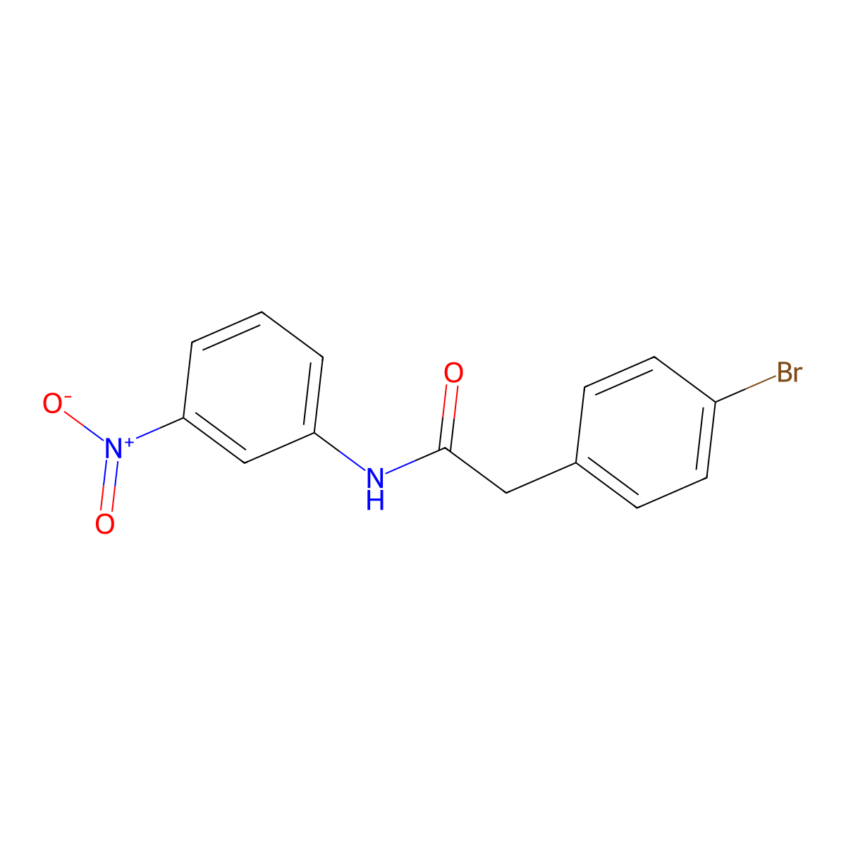 2-(4-bromophenyl)-N-(3-nitrophenyl)acetamide molecular structure, CAS 349428-90-6