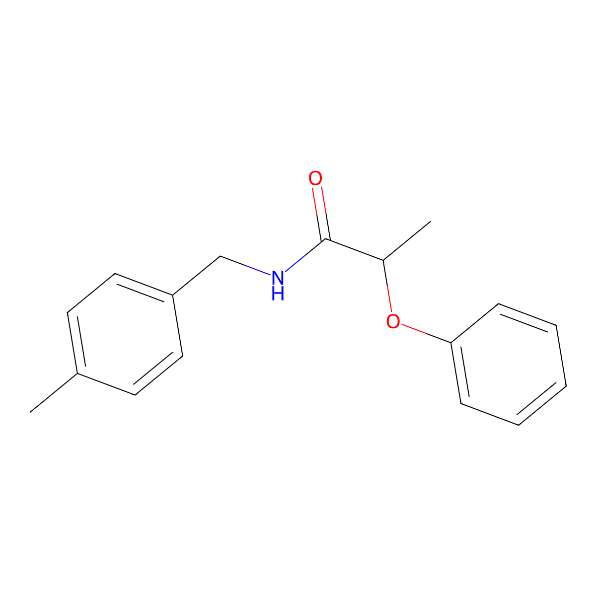 N-[(4-methylphenyl)methyl]-2-phenoxypropanamide molecular structure, CAS 349429-13-6