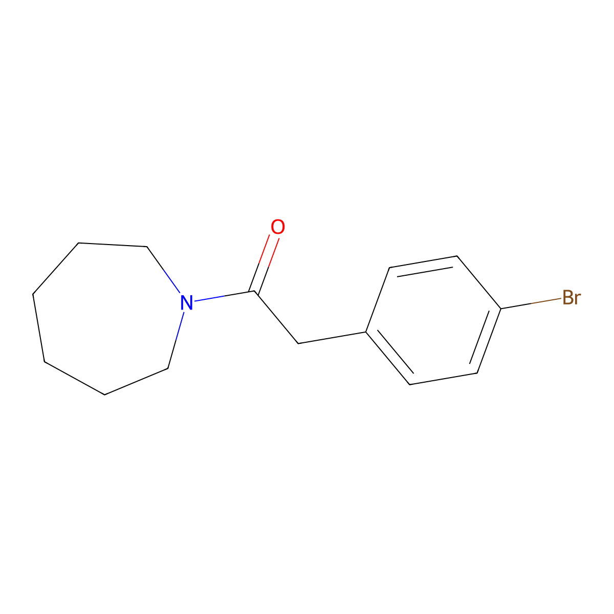 1-(1-Azepanyl)-2-(4-bromophenyl)ethanone molecular structure, CAS 349429-30-7