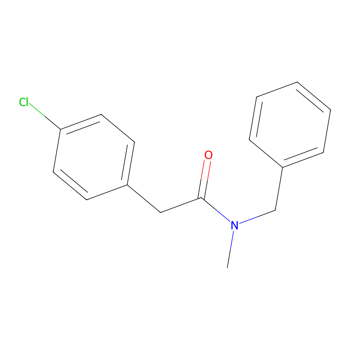 N-benzyl-2-(4-chlorophenyl)-N-methylacetamide molecular structure, CAS 349429-64-7