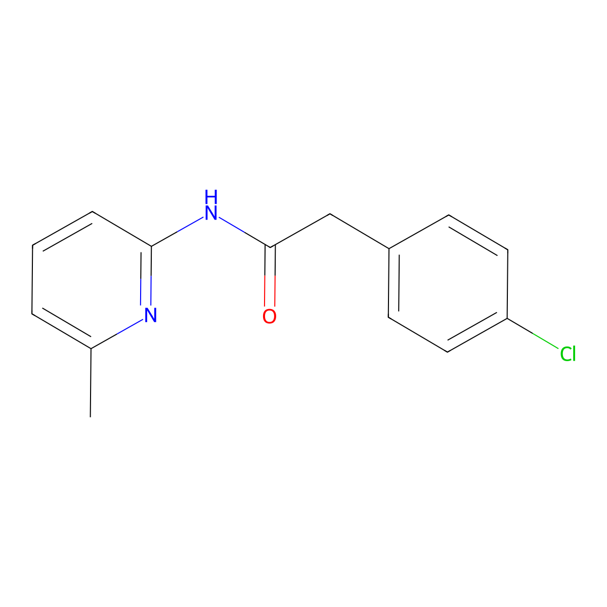 2-(4-chlorophenyl)-N-(6-methylpyridin-2-yl)acetamide molecular structure, CAS 349429-81-8