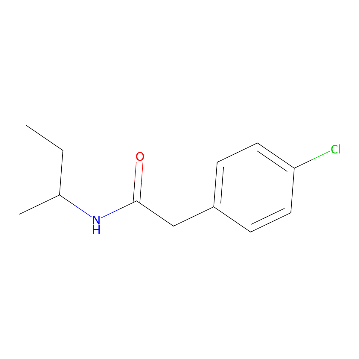 N-(sec-butyl)-2-(4-chlorophenyl)acetamide molecular structure, CAS 349429-84-1