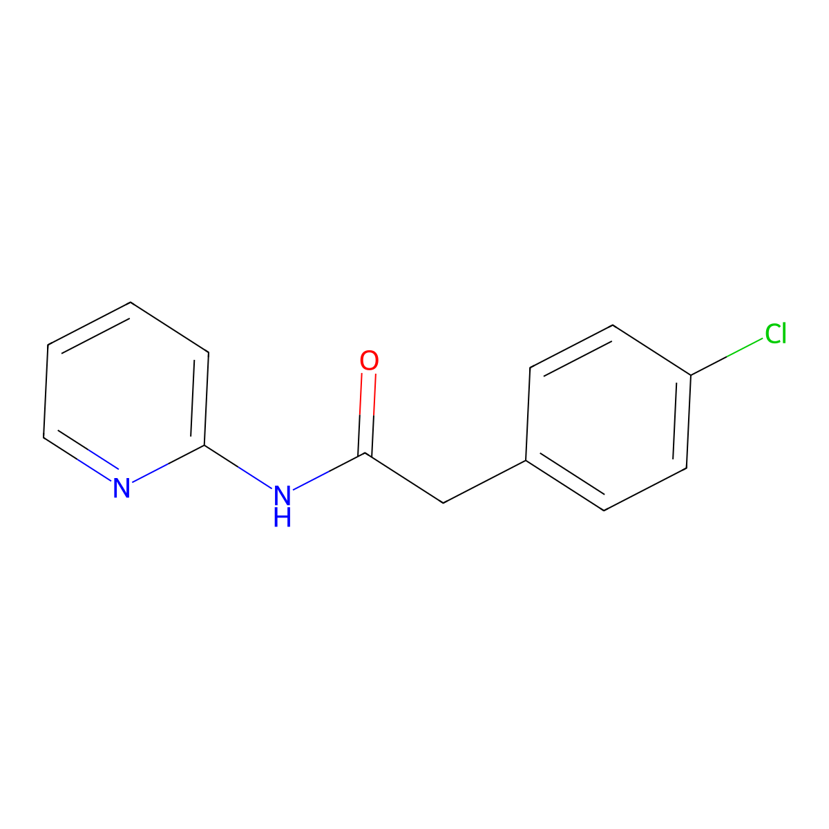 2-(4-chlorophenyl)-N-(pyridin-2-yl)acetamide molecular structure, CAS 349429-86-3
