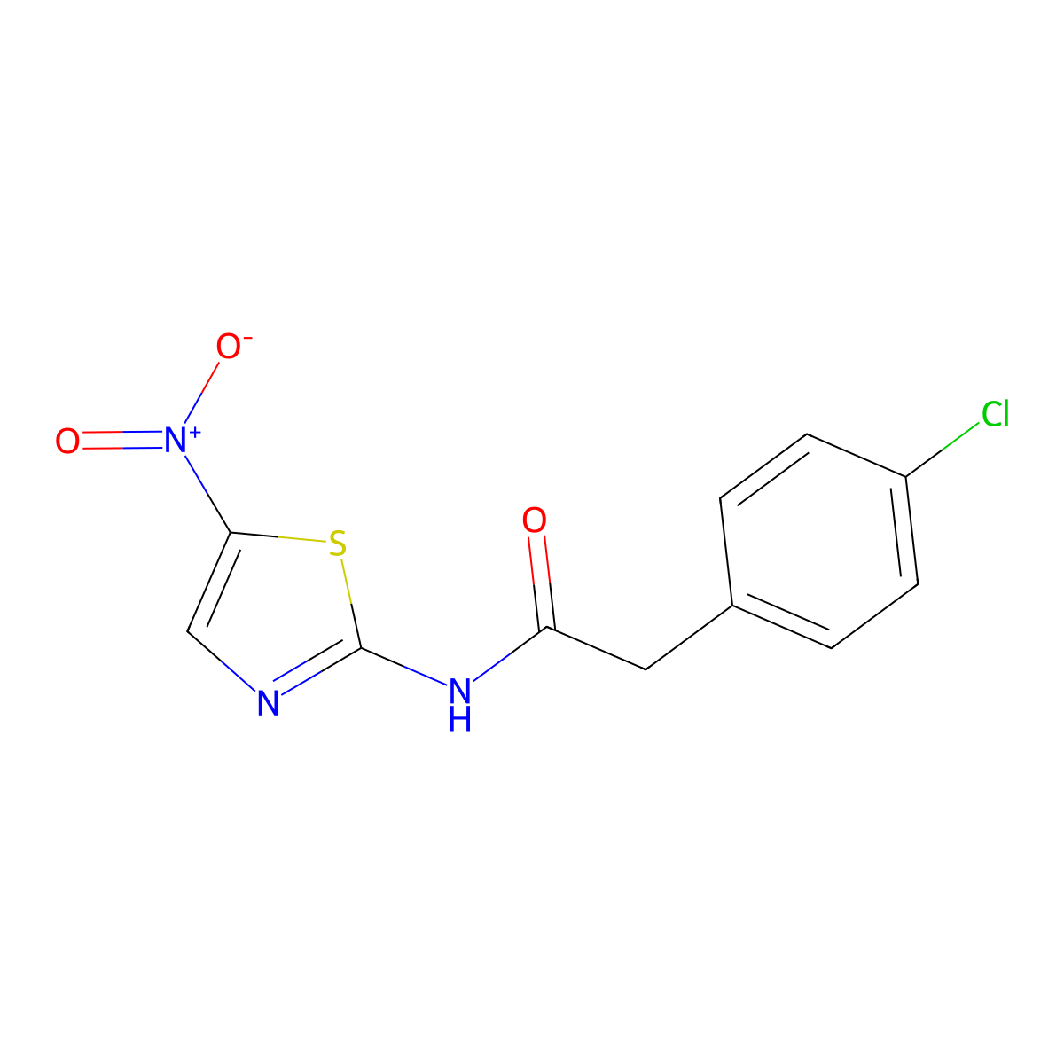 2-(4-chlorophenyl)-N-(5-nitro-1,3-thiazol-2-yl)acetamide molecular structure, CAS 349429-87-4