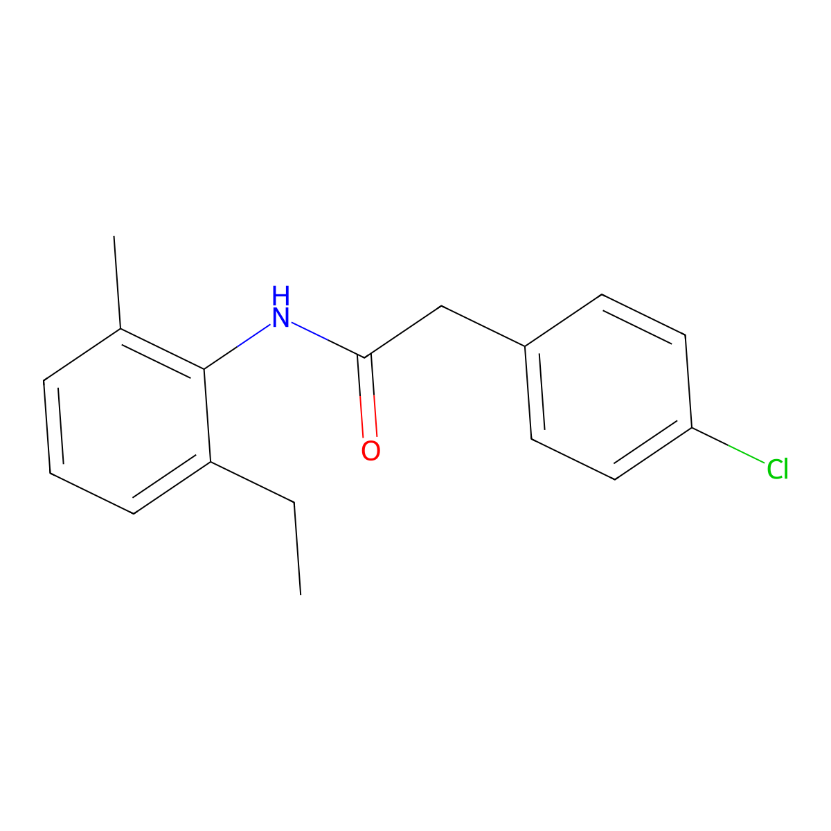 2-(4-chlorophenyl)-N-(2-ethyl-6-methylphenyl)acetamide molecular structure, CAS 349429-91-0