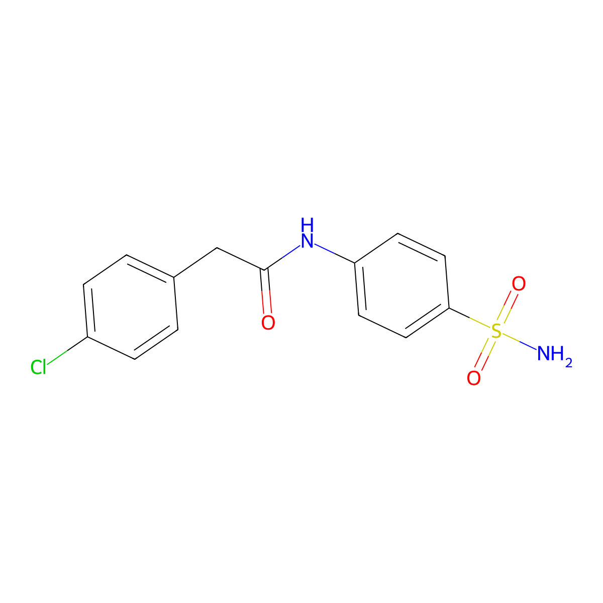 2-(4-chlorophenyl)-N-(4-sulfamoylphenyl)acetamide molecular structure, CAS 349430-07-5