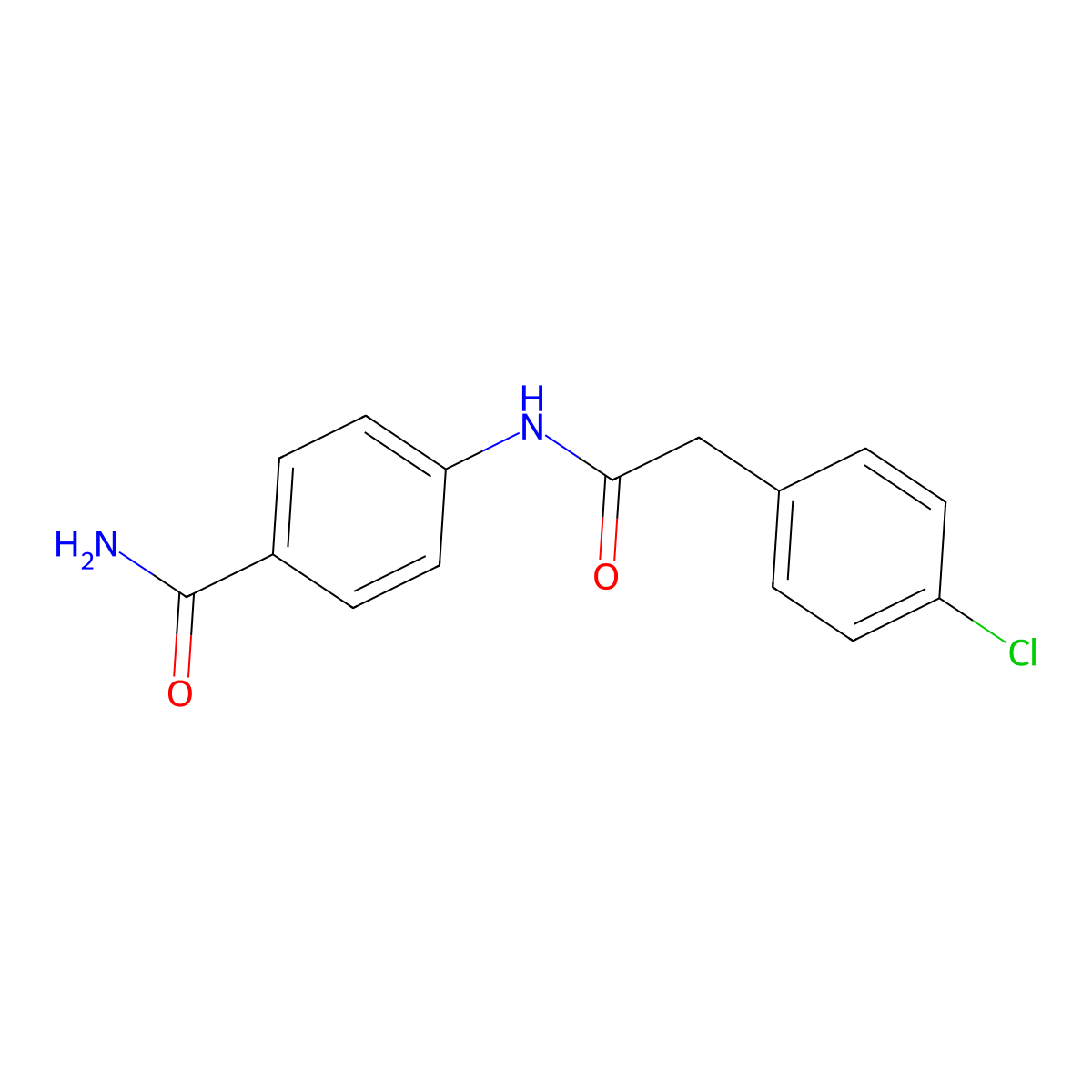 4-[[2-(4-Chlorophenyl)acetyl]amino]benzamide molecular structure, CAS 349430-12-2