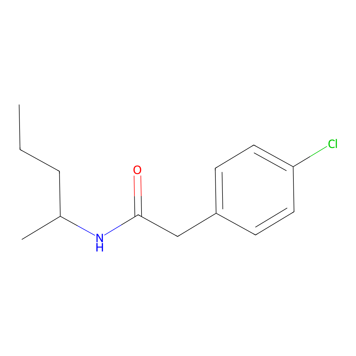 2-(4-chlorophenyl)-N-pentan-2-ylacetamide molecular structure, CAS 349430-14-4