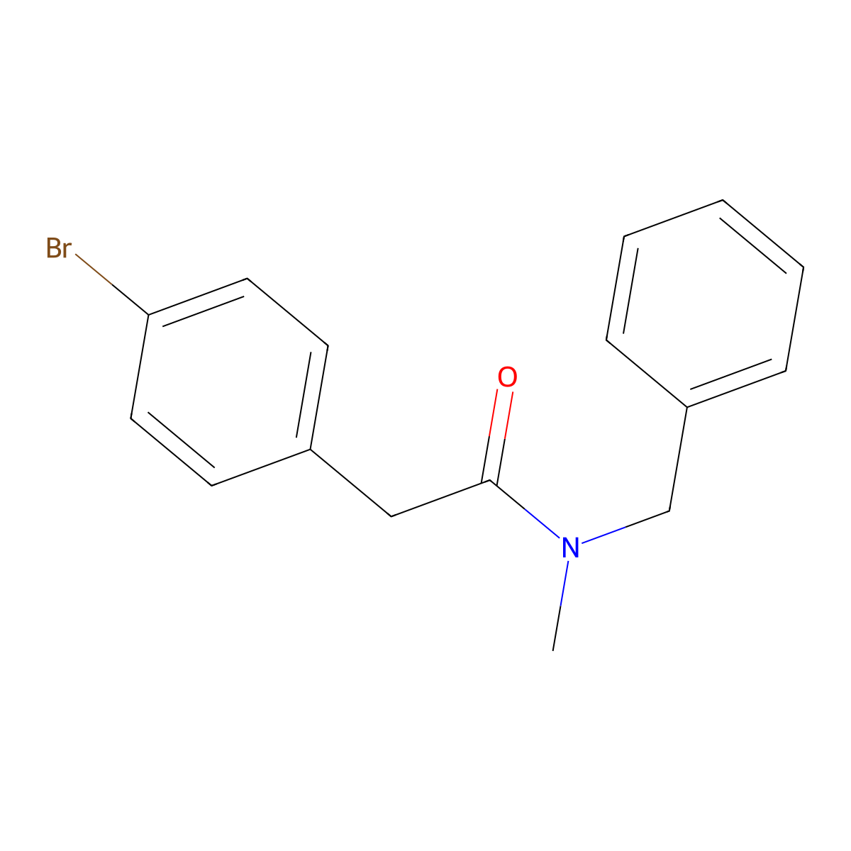 N-benzyl-2-(4-bromophenyl)-N-methylacetamide molecular structure, CAS 349430-24-6