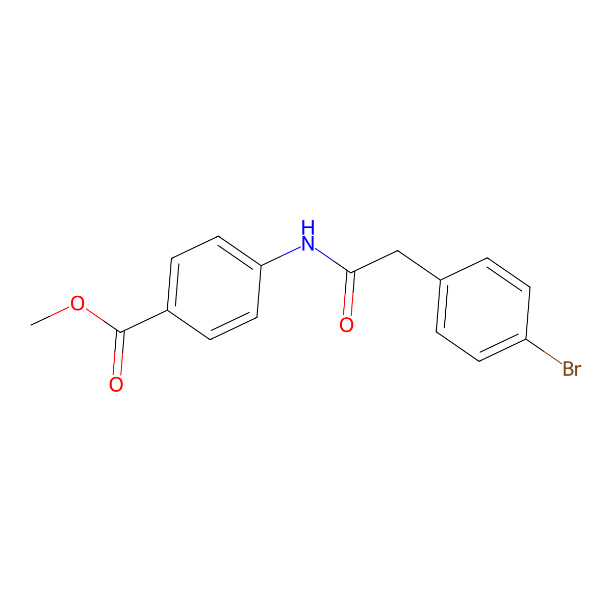 Methyl 4-[[2-(4-bromophenyl)acetyl]amino]benzoate molecular structure, CAS 349430-30-4