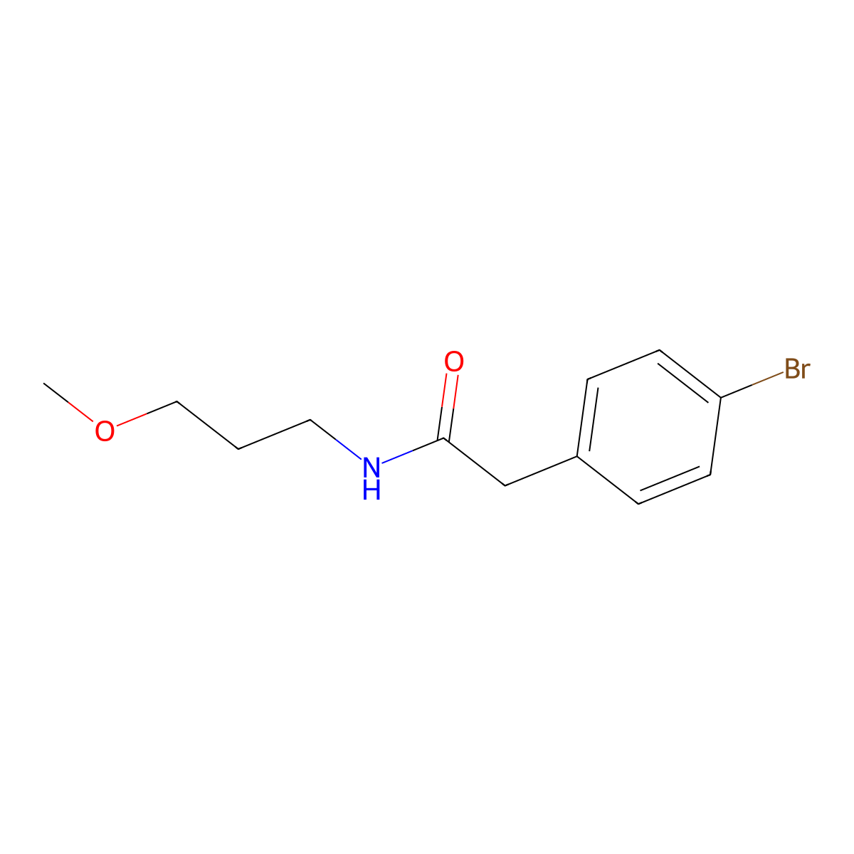 2-(4-bromophenyl)-N-(3-methoxypropyl)acetamide molecular structure, CAS 349430-33-7