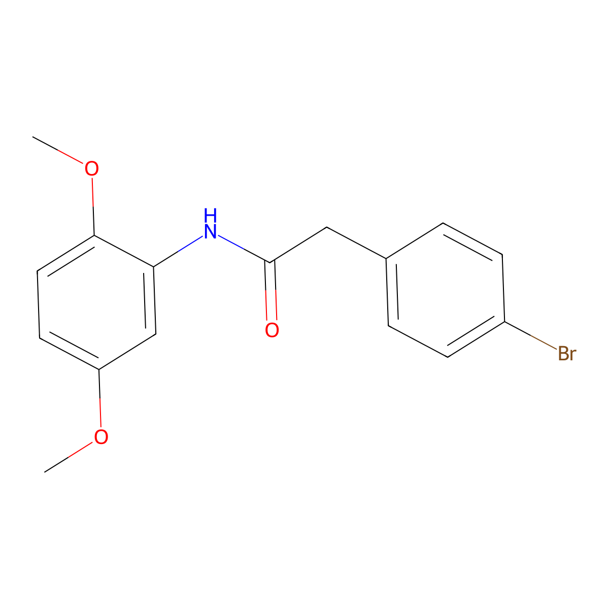 2-(4-bromophenyl)-N-(2,5-dimethoxyphenyl)acetamide molecular structure, CAS 349430-37-1