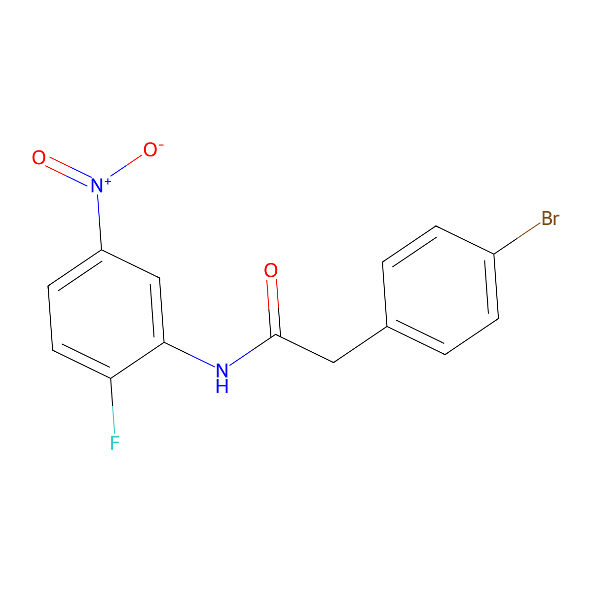 2-(4-bromophenyl)-N-(2-fluoro-5-nitrophenyl)acetamide molecular structure, CAS 349430-41-7