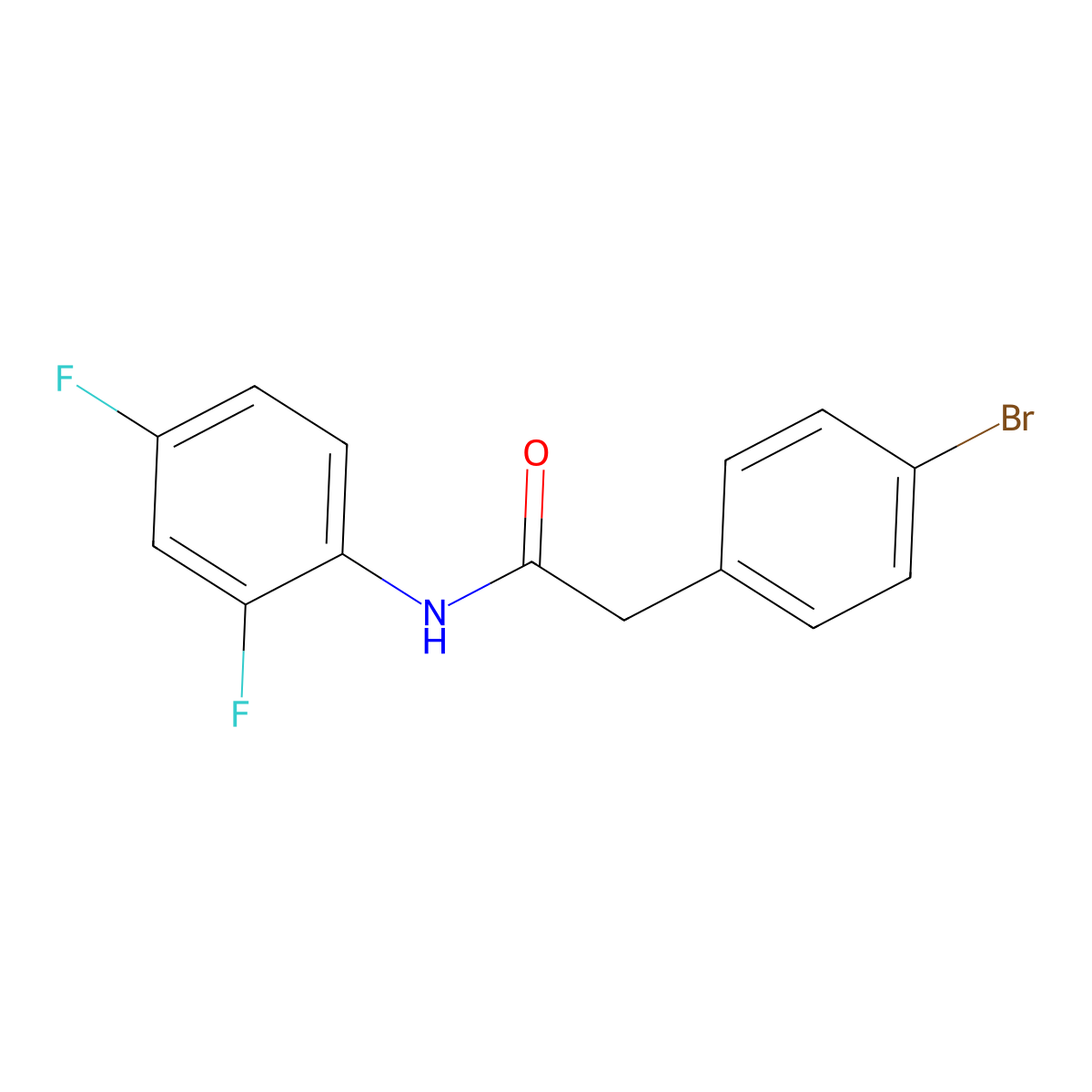 2-(4-bromophenyl)-N-(2,4-difluorophenyl)acetamide molecular structure, CAS 349430-43-9