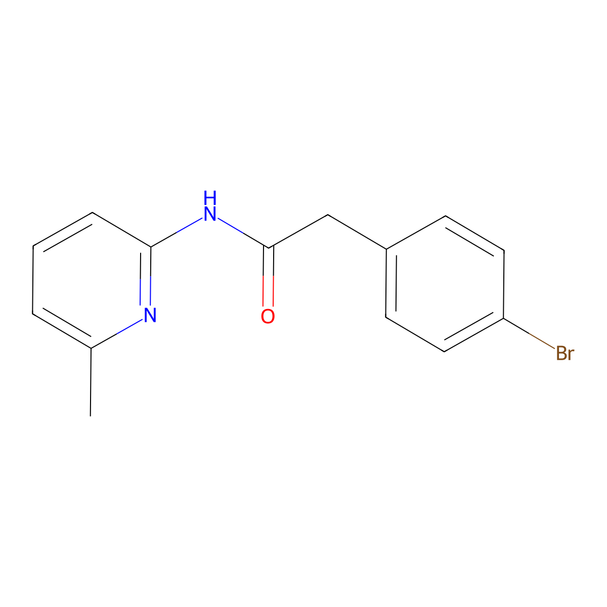 2-(4-bromophenyl)-N-(6-methylpyridin-2-yl)acetamide molecular structure, CAS 349430-44-0