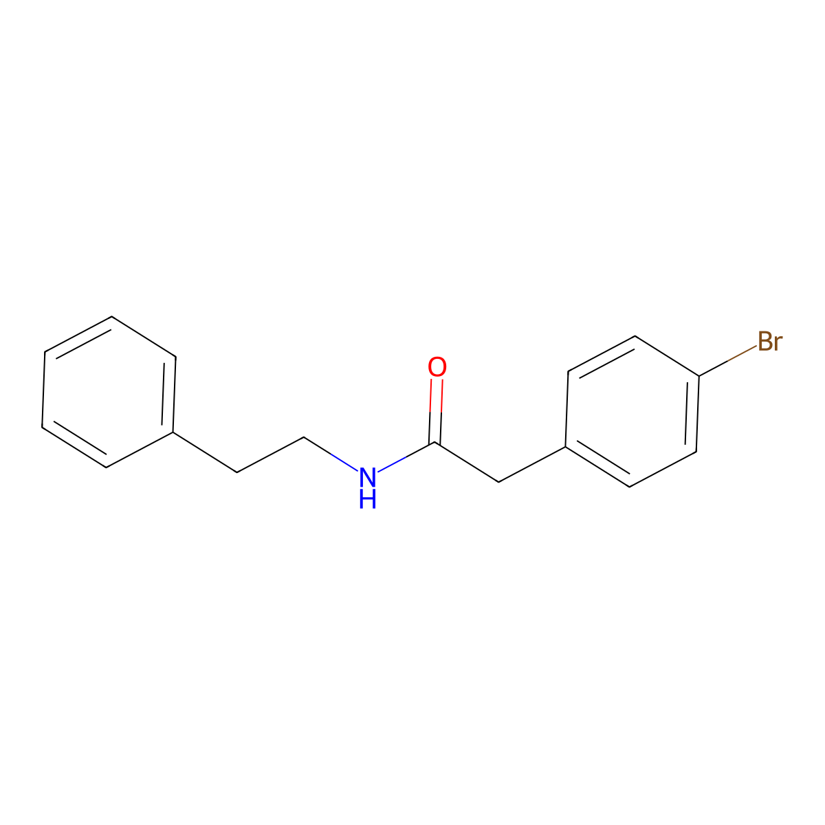 2-(4-bromophenyl)-N-(2-phenylethyl)acetamide molecular structure, CAS 349430-46-2
