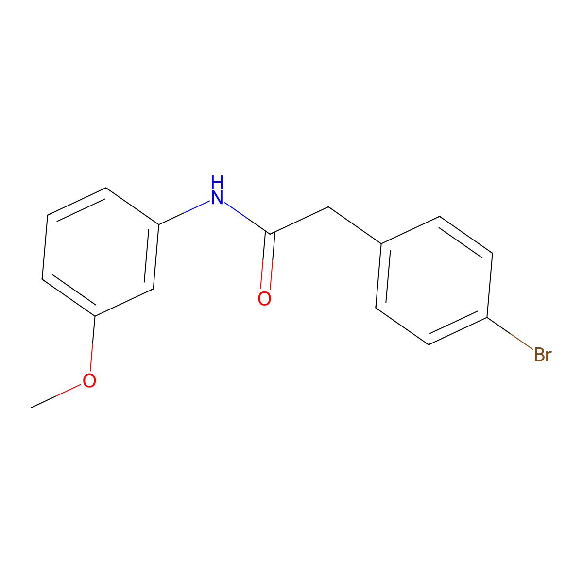 2-(4-bromophenyl)-N-(3-methoxyphenyl)acetamide molecular structure, CAS 349430-48-4