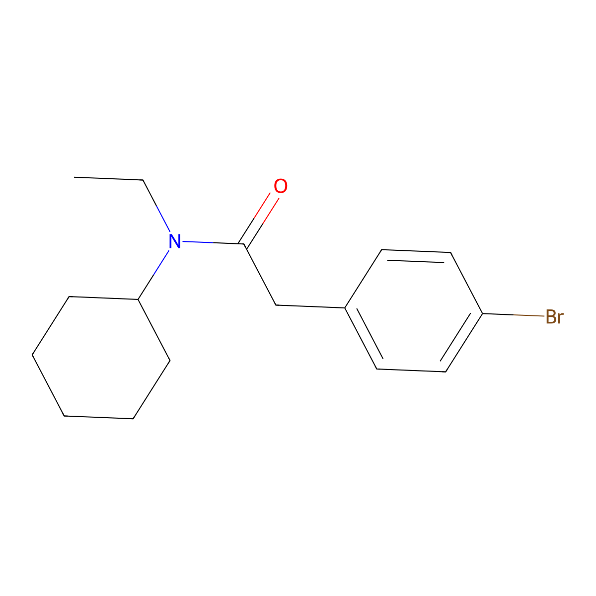 2-(4-bromophenyl)-N-cyclohexyl-N-ethylacetamide molecular structure, CAS 349430-49-5