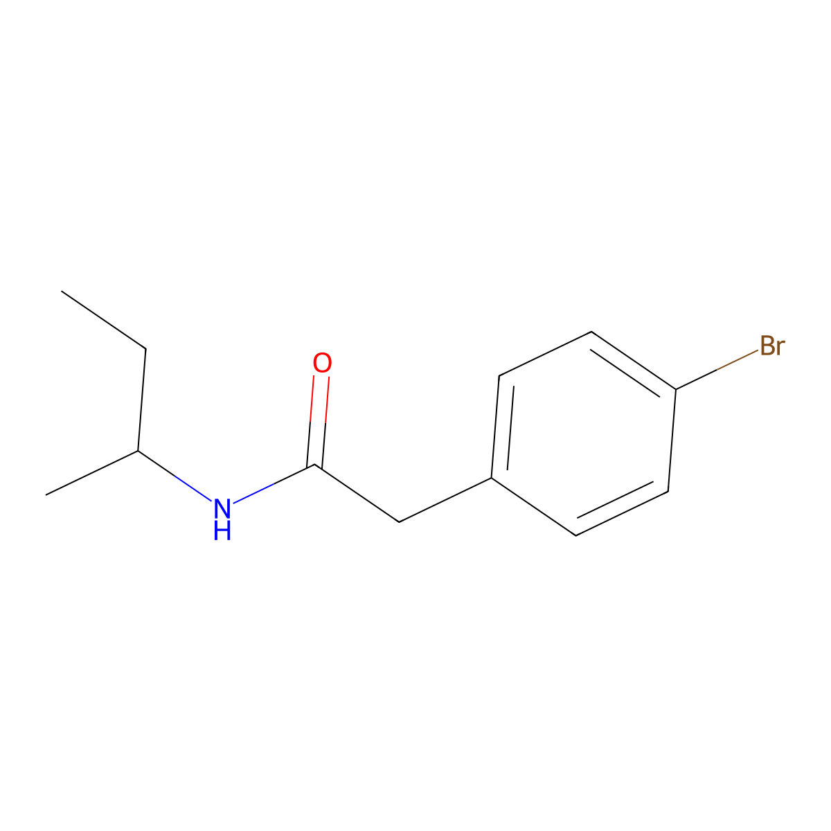 2-(4-bromophenyl)-N-(butan-2-yl)acetamide molecular structure, CAS 349430-50-8