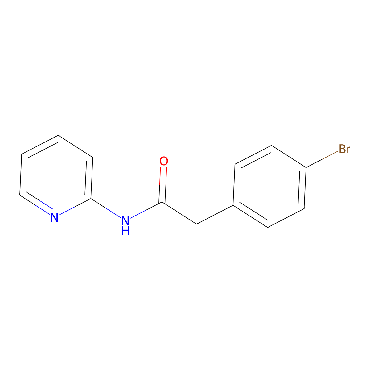 2-(4-bromophenyl)-N-(pyridin-2-yl)acetamide molecular structure, CAS 349430-52-0
