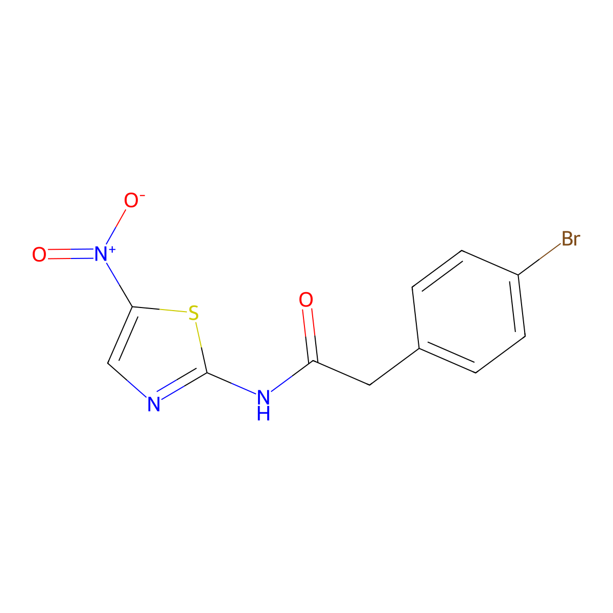 2-(4-bromophenyl)-N-(5-nitro-1,3-thiazol-2-yl)acetamide molecular structure, CAS 349430-53-1