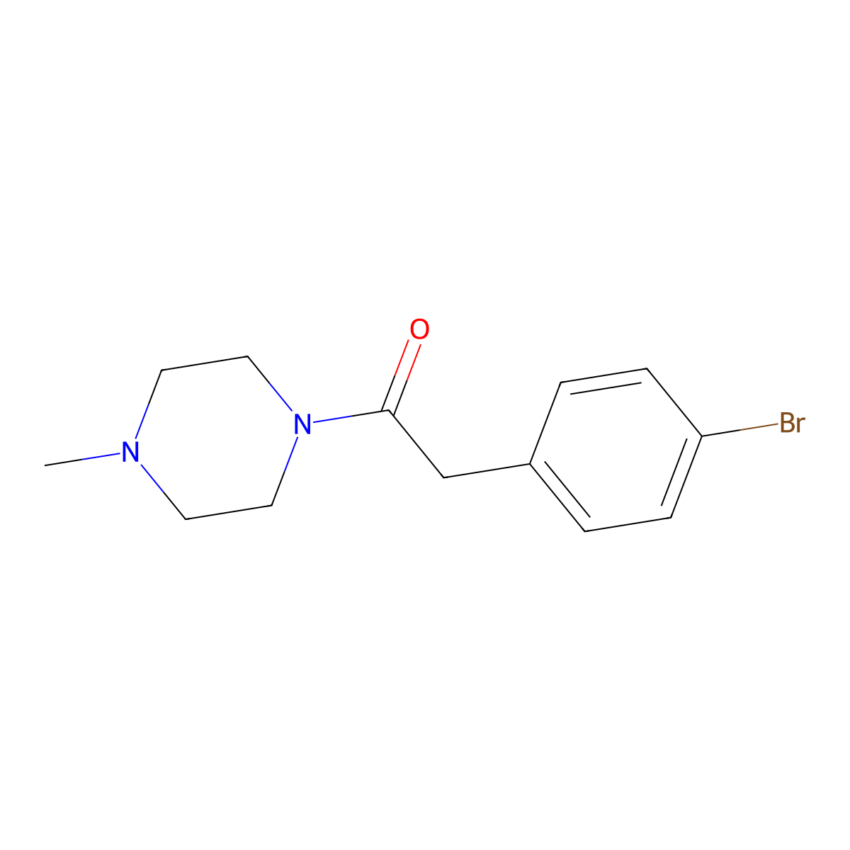 1-Bromo-4-(4-methylpiperazinocarbonylmethyl)benzene molecular structure, CAS 349430-56-4