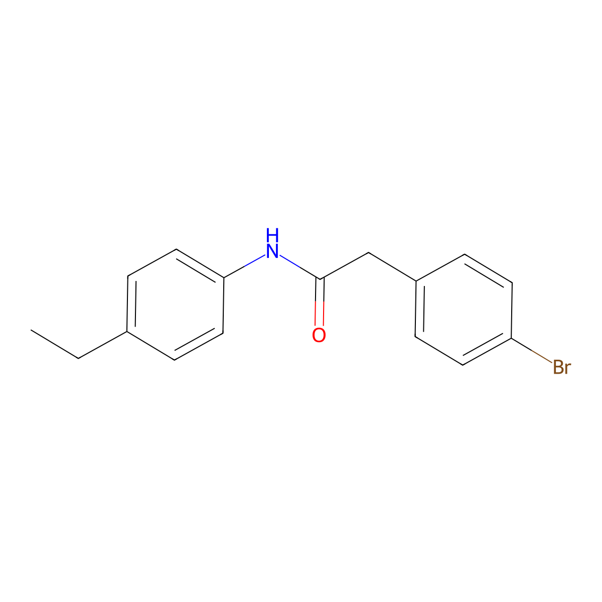 2-(4-bromophenyl)-N-(4-ethylphenyl)acetamide molecular structure, CAS 349430-57-5