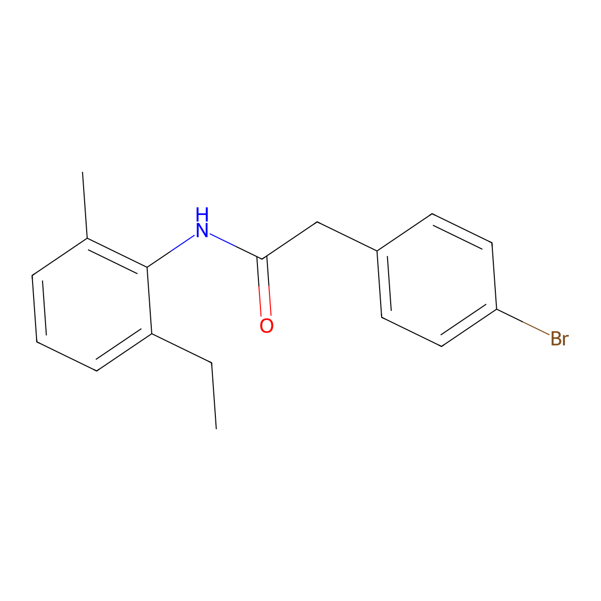 2-(4-bromophenyl)-N-(2-ethyl-6-methylphenyl)acetamide molecular structure, CAS 349430-58-6