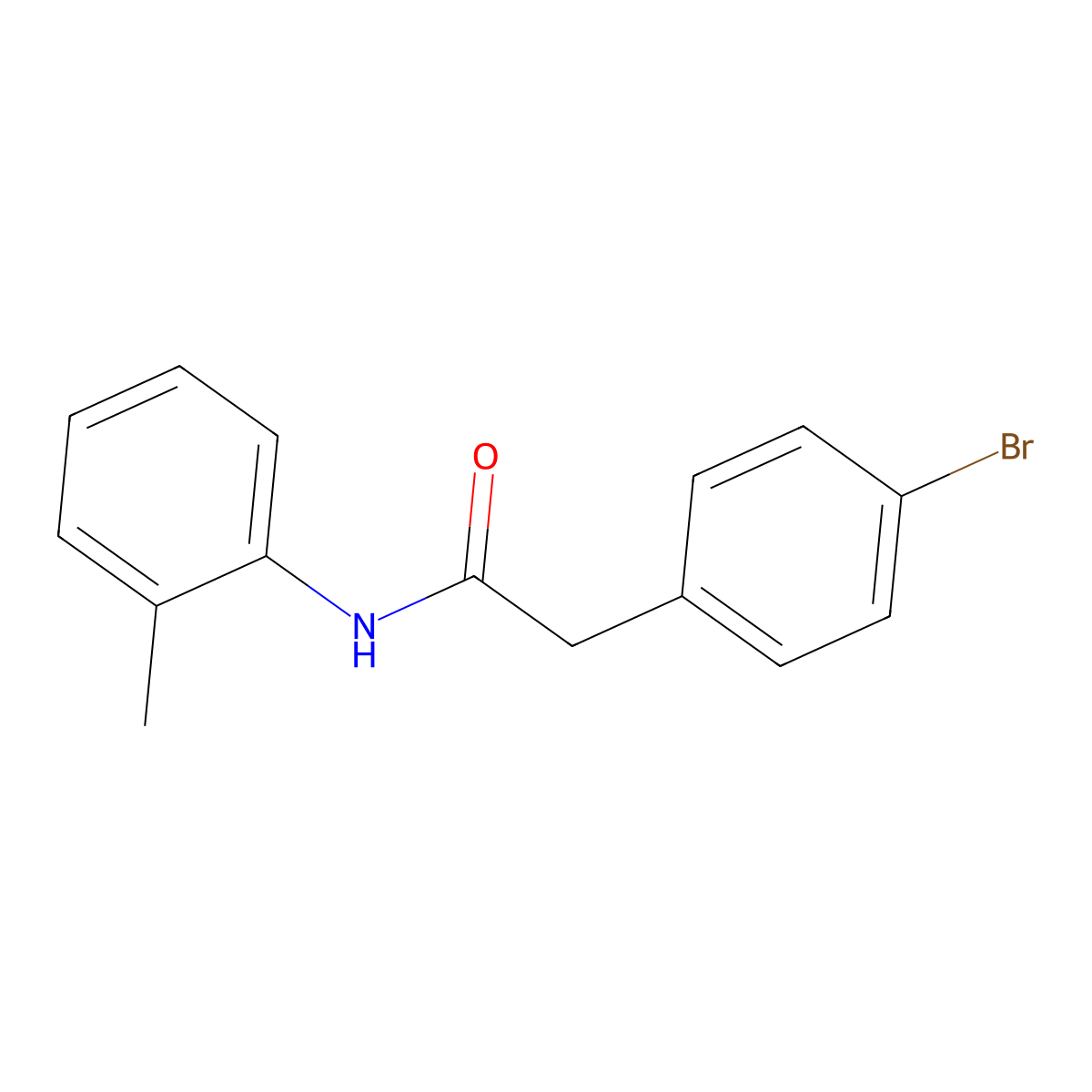 2-(4-bromophenyl)-N-(2-methylphenyl)acetamide molecular structure, CAS 349430-64-4