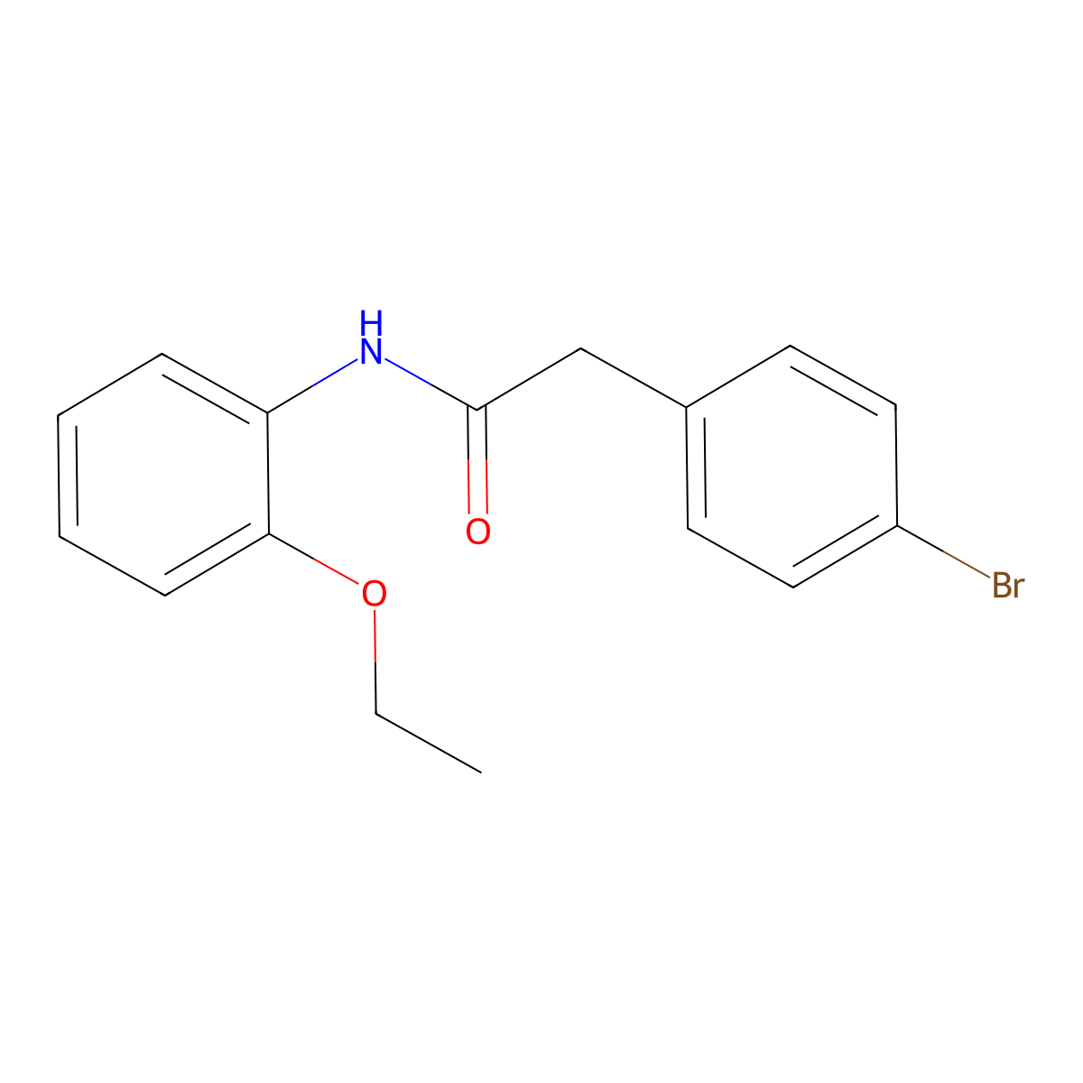 2-(4-bromophenyl)-N-(2-ethoxyphenyl)acetamide molecular structure, CAS 349430-67-7