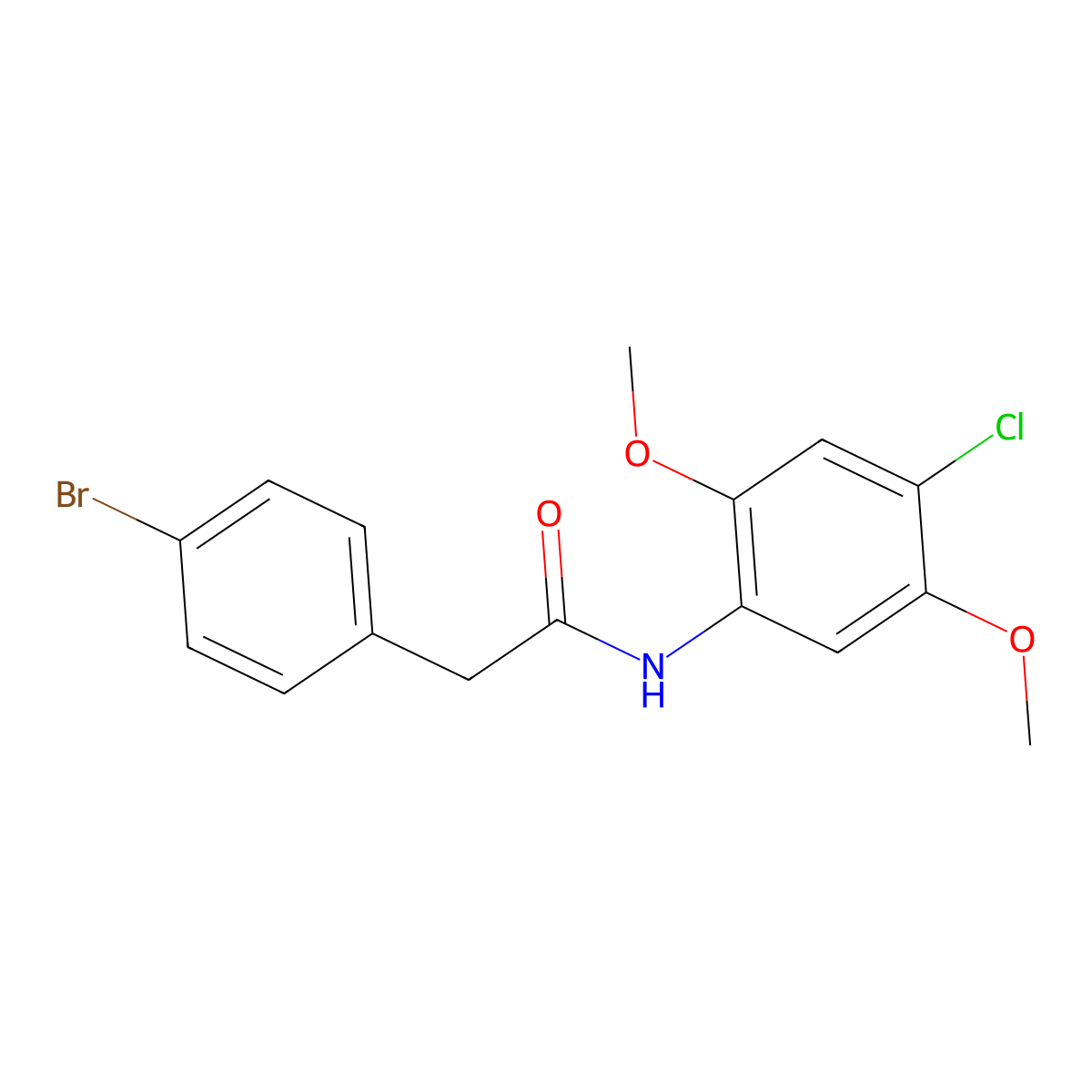 2-(4-bromophenyl)-N-(4-chloro-2,5-dimethoxyphenyl)acetamide molecular structure, CAS 349430-71-3