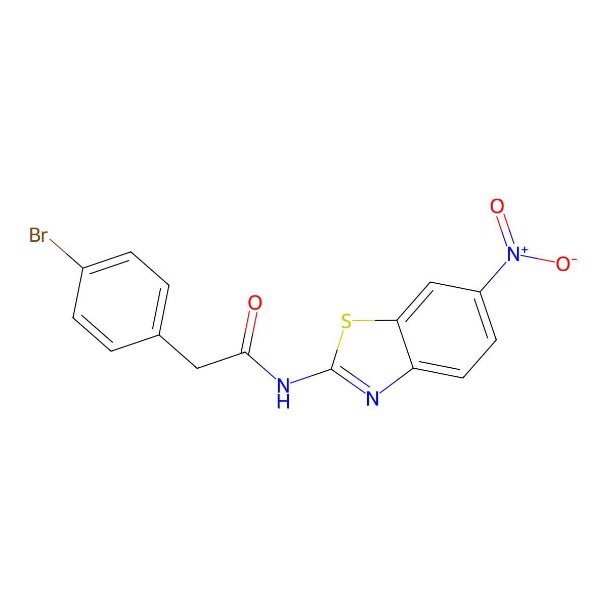 2-(4-bromophenyl)-N-(6-nitro-1,3-benzothiazol-2-yl)acetamide molecular structure, CAS 349430-77-9