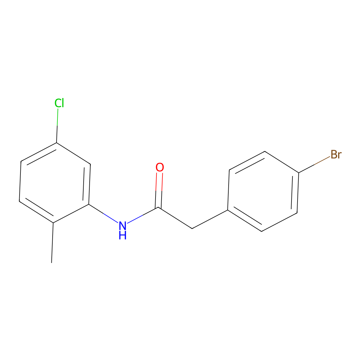 2-(4-bromophenyl)-N-(5-chloro-2-methylphenyl)acetamide molecular structure, CAS 349430-78-0
