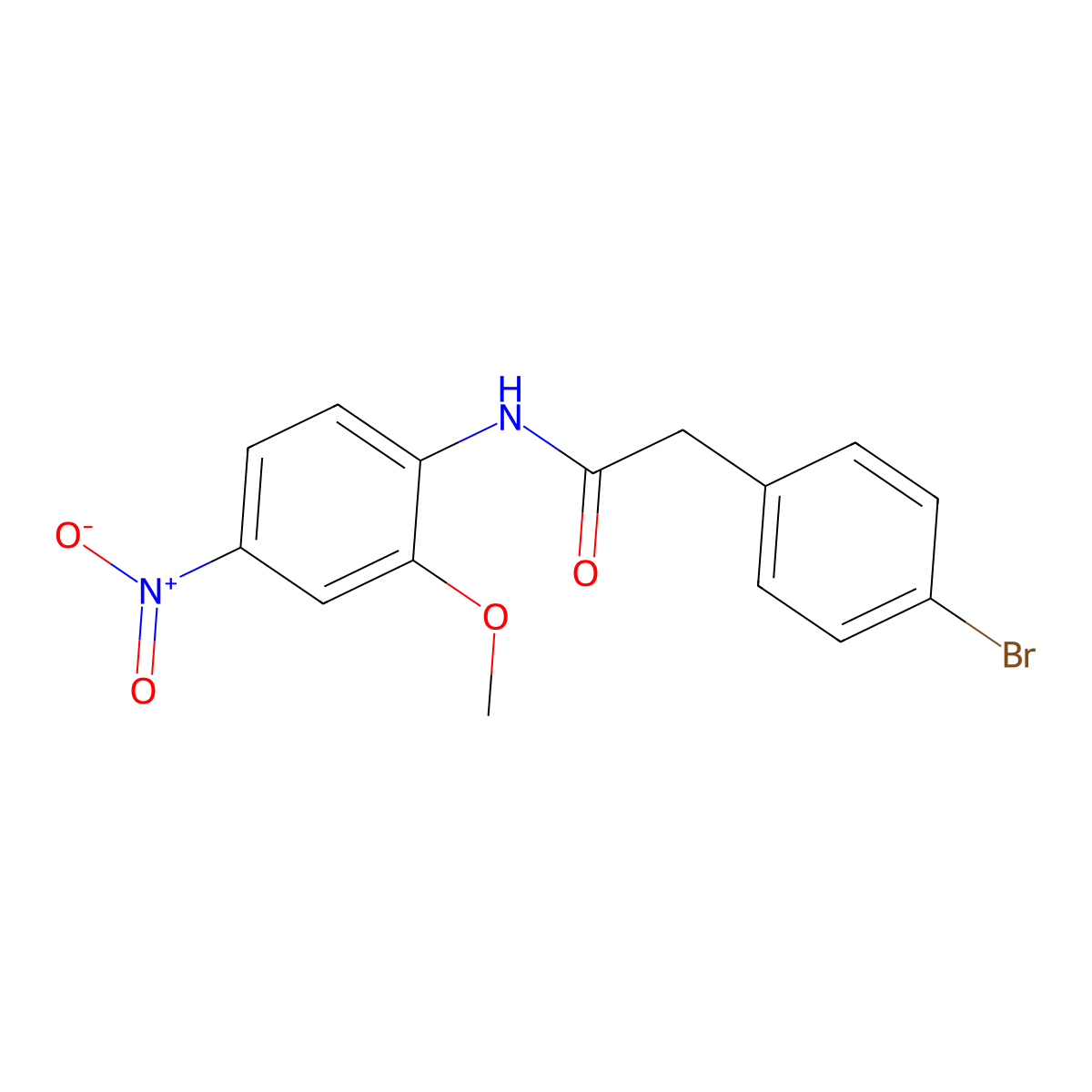 2-(4-bromophenyl)-N-(2-methoxy-4-nitrophenyl)acetamide molecular structure, CAS 349430-80-4