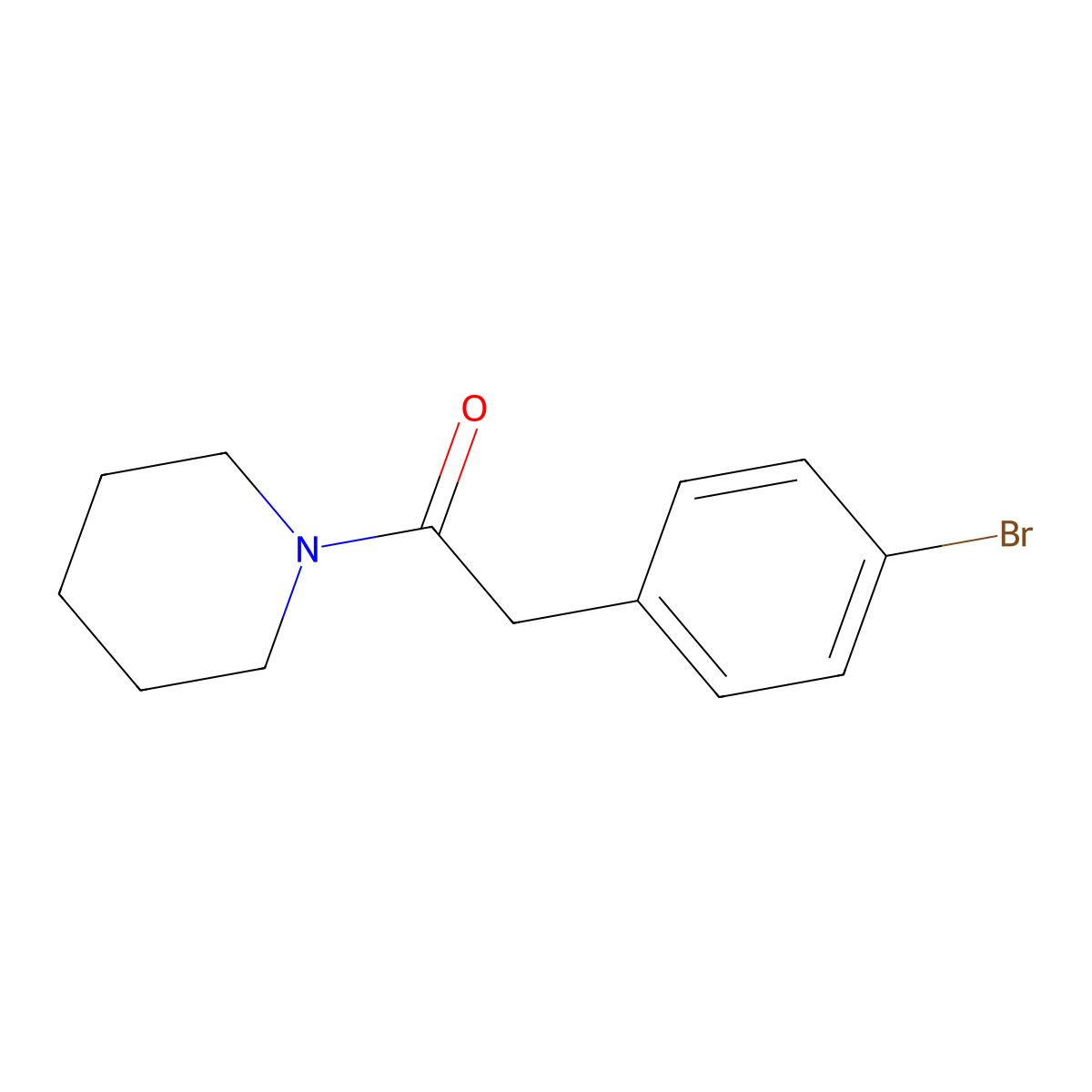 2-(4-Bromophenyl)-1-(piperidin-1-yl)ethan-1-one molecular structure, CAS 349430-81-5