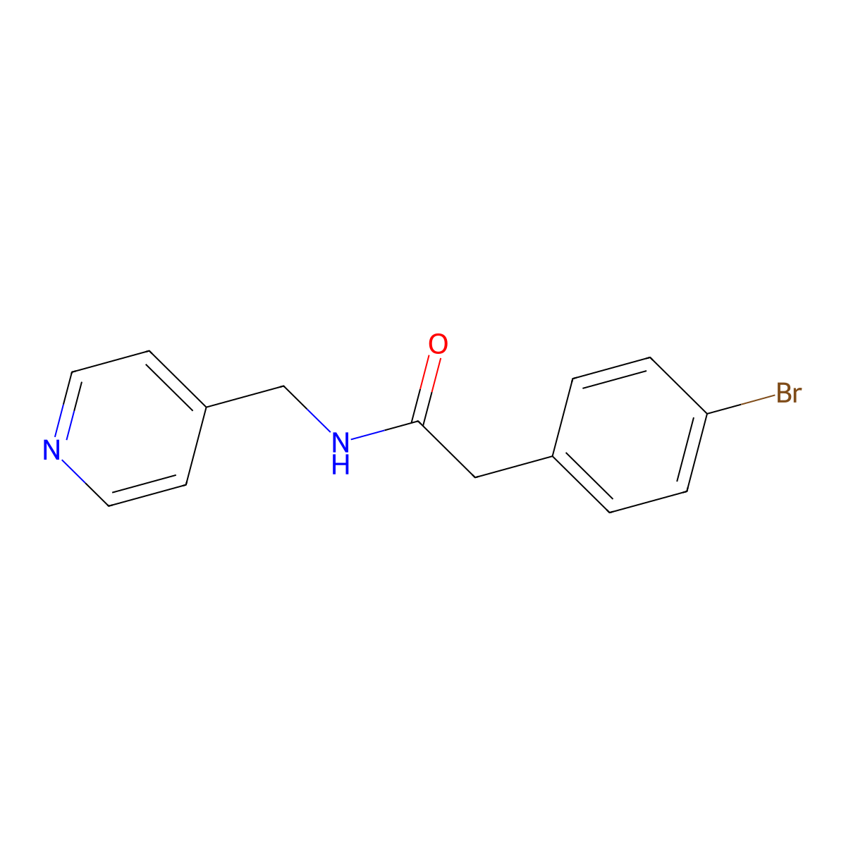 2-(4-bromophenyl)-N-(pyridin-4-ylmethyl)acetamide molecular structure, CAS 349430-82-6