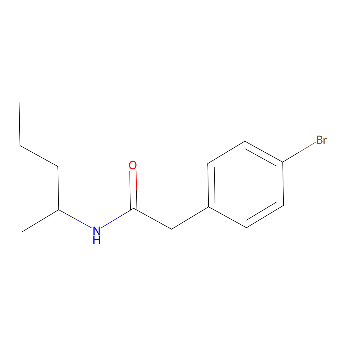 2-(4-bromophenyl)-N-(pentan-2-yl)acetamide molecular structure, CAS 349430-86-0